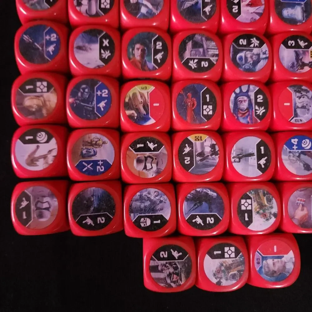 Lot Of 59 Star Wars Destiny Red Dice Game